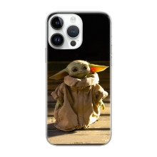 Kryt STAR WARS pre Apple iPhone 14 Pro - Mandalorian / Baby Yoda - gumový - čierny