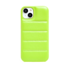 Kryt pre Apple iPhone 15 Plus - mäkké prešívanie - umelá koža - zelený