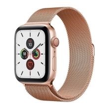 Řemínek pro Apple Watch 45mm / 44mm / 42mm - magnetický - nerezový - Rose Gold růžový