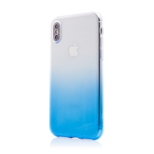 Kryt pro Apple iPhone X / Xs - barevný přechod - gumový - průhledný / modrý