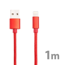 Synchronizační a nabíjecí kabel Lightning pro Apple iPhone / iPad / iPod - nylonový - červený - 1m