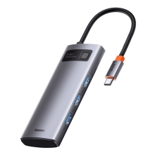 Dokovací stanice / port replikátor BASEUS 5v1 - USB-C na USB-C + HDMI + 3x USB-A - šedý