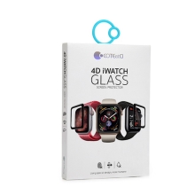 Tvrzené sklo (Tempered Glass) COTEetCI pro Apple Watch 44mm - 4 / 5 / 6 / SE - 3D okraj - černé / čiré