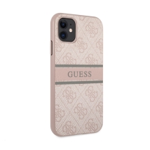 Kryt GUESS 4G Stripe pro Apple iPhone 11 - umělá kůže - růžový