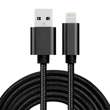 Synchronizační a nabíjecí kabel - Lightning pro Apple zařízení - tkanička - kovové koncovky - černý - 3m