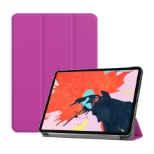 Pouzdro / kryt pro Apple iPad Pro 12,9" (2018) - funkce chytrého uspání + stojánek - umělá kůže - fialové