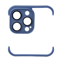 Nárazník / mini rámček pre Apple iPhone 13 Pro + tvrdené sklo na objektív fotoaparátu - silikónové - modré