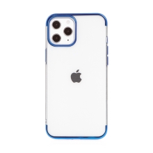 Kryt FORCELL Electro pre Apple iPhone 12 Pro Max - gumový - transparentný / modrý