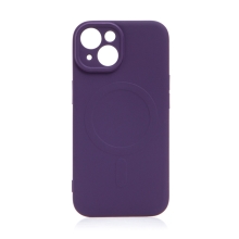 Kryt pro Apple iPhone 15 - podpora MagSafe - silikonový - fialový