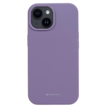 Kryt MERCURY Silky-Soft pro Apple iPhone 15 - příjemný na dotek - silikonový - fialový