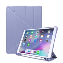 Pouzdro pro Apple iPad 10,2" (2019 - 2021) / Pro 10,5" / Air 3 - origami stojánek - gumové - levandulově šedé