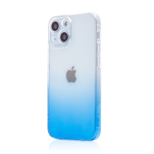 Kryt pro Apple iPhone 13 mini - barevný přechod - gumový - průhledný / modrý