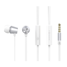 Sluchátka SWISSTEN s mikrofonem pro Apple iPhone / iPad / iPod a další zařízení - stříbrná