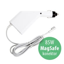 Nabíjačka do auta pre Apple MacBook Pro 15/17 s 2x USB portami - 85W MagSafe - biela