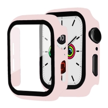 Tvrzené sklo + rámeček pro Apple Watch 40mm Series 4 / 5 / 6 / SE - růžový
