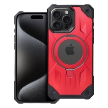 Kryt Armor Mag pre Apple iPhone 15 Pro Max - Podpora MagSafe - Odolný - Guma/plast - Červený
