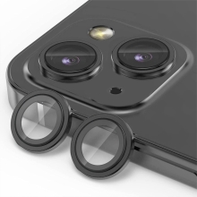 Tvrdené sklo pre Apple iPhone 15 / 15 Plus - na objektív fotoaparátu - čierne