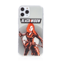 Kryt MARVEL pro Apple iPhone 11 Pro Max - Black Widow - gumový - černý