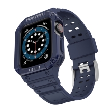 Kryt / pouzdro pro Apple Watch 44mm / 45mm - celotělové + řemínek - odolný - modrý