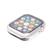 Kryt / obal pro Apple Watch Series 7 45mm - gumový - průhledný / stříbrný
