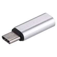 Přepojka / redukce Lightning samice na USB-C samec - nabíjecí - kovová - stříbrná