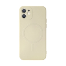 Kryt pre Apple iPhone 12 - presný výrez na fotoaparát - MagSafe - gumový - béžový