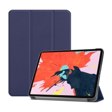 Pouzdro / kryt pro Apple iPad Pro 12,9" (2018) - funkce chytrého uspání + stojánek - umělá kůže - tmavě modré