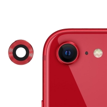 Tvrzené sklo (Tempered Glass) pro Apple iPhone 7 / 8 / SE (2020) / SE (2022) - na čočku - červený kroužek