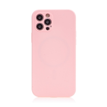 Kryt Mag Invisible pre Apple iPhone 12 Pro Max - Podpora MagSafe - gumový - svetlo ružový