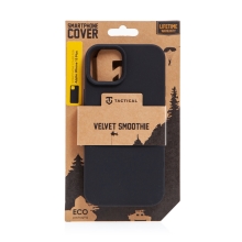 Kryt TACTICAL Velvet Smoothie pro Apple iPhone 15 Plus - příjemný na dotek - silikonový - asfaltově černý