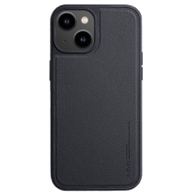 Kryt X-LEVEL pre Apple iPhone 15 Plus - Podpora MagSafe - guma / umelá koža - čierny