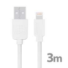 Synchronizačný a nabíjací kábel Lightning pre Apple iPhone / iPad / iPod - hrubý - biely - 3 m