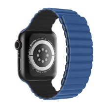 Magnetický remienok SWISSTEN pre Apple Watch 49 mm / 45 mm / 44 mm / 42 mm - silikónový - modrý / čierny