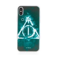 Kryt Harry Potter pre Apple iPhone Xs Max - gumový - Relikvia smrti - čierny