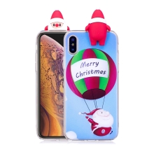 Kryt pro Apple iPhone Xs Max - Merry Christmas - Santa a 3D sob - gumový