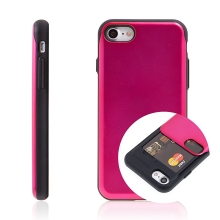 Kryt MERCURY Sky Slide pro Apple iPhone 7 / 8 / SE (2020) - prostor pro platební karty - plastový / gumový - růžový / černý