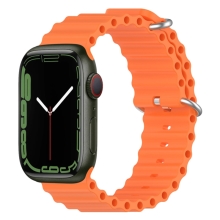 Remienok pre Apple Watch 41 mm / 40 mm / 38 mm - oceán - silikónový - oranžový
