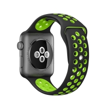 Řemínek pro Apple Watch Ultra 49mm / 45mm / 44mm / 42mm - silikonový - černý / zelený - (M/L)
