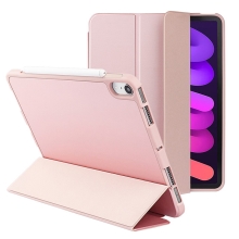 Pouzdro / kryt pro Apple iPad mini 6 - prostor pro Apple Pencil + stojánek - růžové