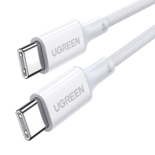 Synchronizačný a nabíjací kábel UGREEN - USB-C / USB-C - 100 W - šnúrka - biely - 0,5 m