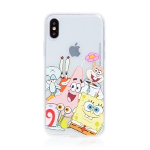 Kryt Sponge Bob pro Apple iPhone Xs Max - gumový - Sponge Bob s kamarády