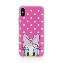 Kryt Disney pro Apple iPhone X / Xs - Daisy - gumový - ružový - puntíky