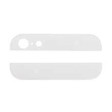 Vrchný a spodný sklenený zadný kryt pre Apple iPhone 5 - biely - kvalita A
