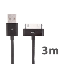 Synchronizační a dobíjecí USB kabel pro Apple iPhone / iPad / iPod – 3m černý