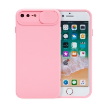 Kryt Slide Cover pre Apple iPhone 7 Plus / 8 Plus - Kryt fotoaparátu - Pohodlný na dotyk - Gumový - Ružový