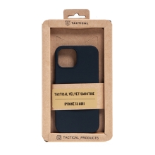 Kryt TACTICAL Velvet Smoothie pro Apple iPhone 13 mini - příjemný na dotek - silikonový - asfaltově černý