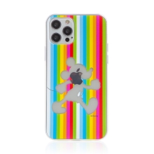Kryt Disney pro Apple iPhone 12 / 12 Pro - průhledný Mickey a duha - gumový - barevný