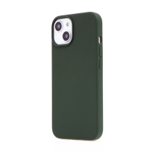 Kryt pro Apple iPhone 14 - silikonový - podpora MagSafe - khaki zelený