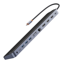 Dokovací stanice / replikátor BASEUS EliteJoy 2 pro MacBook - USB-C na 2x HDMI / DisplayPort / 3x USB-A / ethernet