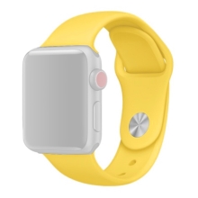 Řemínek pro Apple Watch 45mm / 44mm / 42mm - velikost S / M - silikonový - světle žlutý